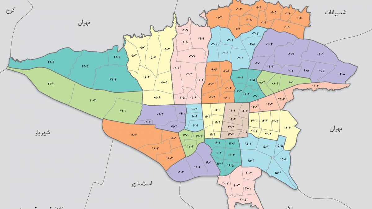 استان تهران به پنج منطقه برنامه‌ریزی دسته‌بندی‌ می شود